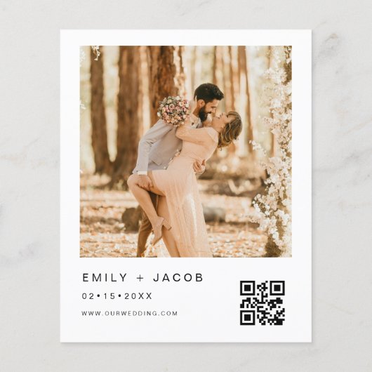 Budget De bruiloft QR code uitnodiging Flyer (Achterkant)