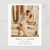 Budget De bruiloft van foto minimalistisch wit (Achterkant)