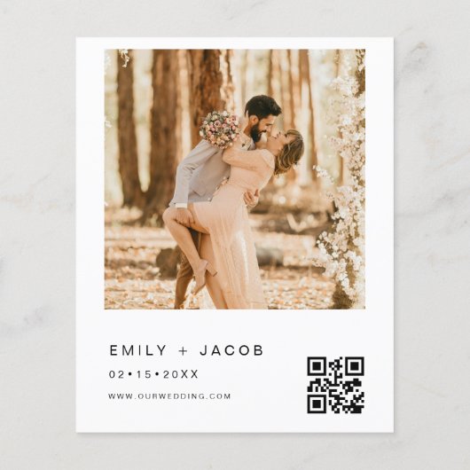 Budget De bruiloft van foto QR code Minimalist (Achterkant)