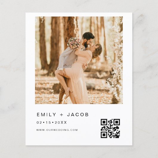 Budget De bruiloft van minimalistische QR-code (Achterkant)