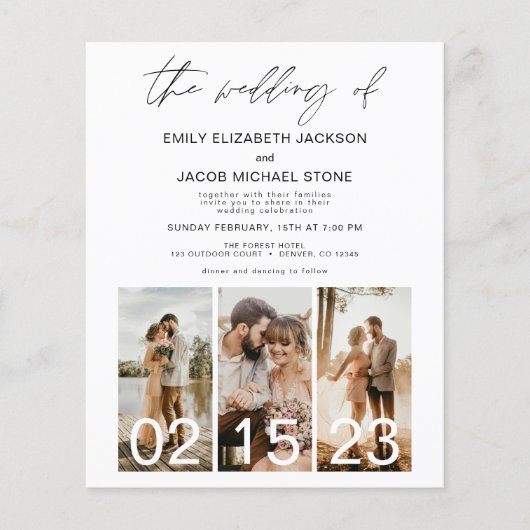 Budget De bruiloft van minimalistische QR-code (Voorkant)