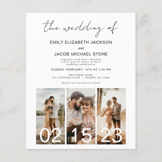 Budget De bruiloft van minimalistische QR-code (Voorkant)