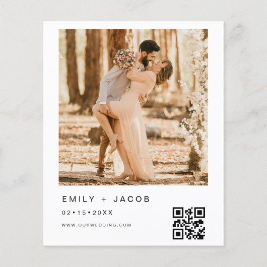 Budget De bruiloft van minimalistische QR-code (Achterkant)