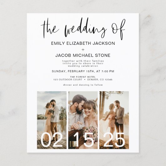 Budget De bruiloft van minimalistische QR-code (Voorkant)