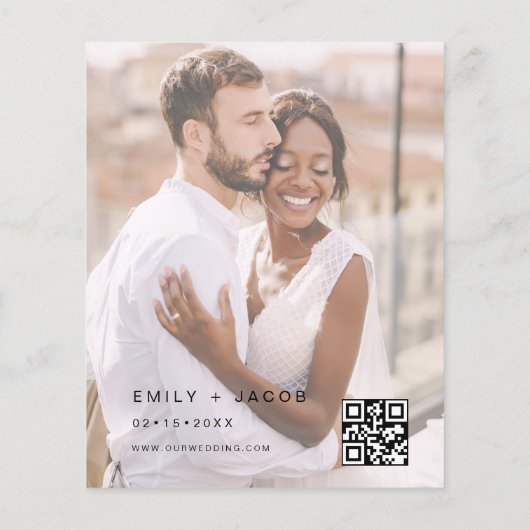 Budget De bruiloft van minimalistische QR-code (Achterkant)