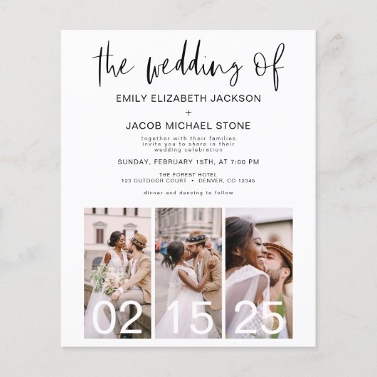 Budget De Bruiloft van Minimalistische QR-code Een (Voorkant)