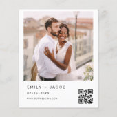 Budget De Trouwdag van Foto QR-code Elegant Flyer (Achterkant)