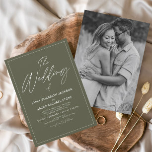 Budget De Trouwdag van Sage Green Foto Elegante Fl Flyer