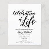 Budget Death Jubileum Viering van het Leven Flyer (Voorkant)