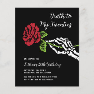 Budget Death to My 20s Roos Invitation