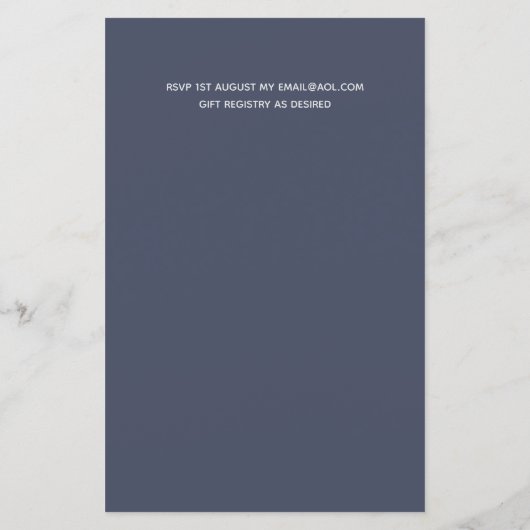 BUDGET DECO Stofblauw Zilver Minimalistische Trouw (Achterkant)