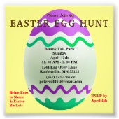 Budget Decorative Egg Easter Hunt Invitation Foto Afdruk (Voorkant)