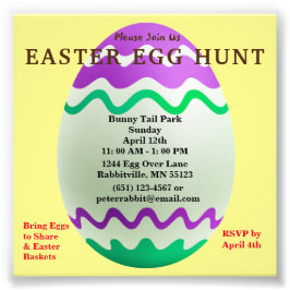 Budget Decorative Egg Easter Hunt Invitation Foto Afdruk