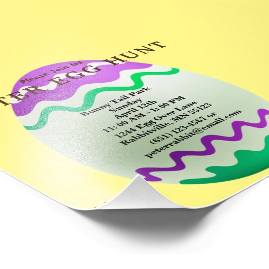 Budget Decorative Egg Easter Hunt Invitation Foto Afdruk (Hoek)