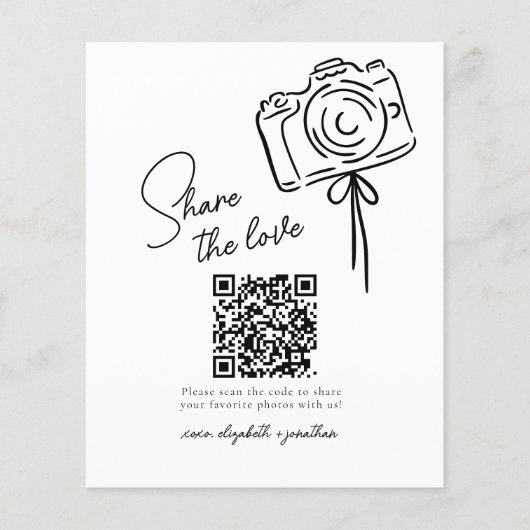 Budget Deel De Liefde Foto Delen QR Code Huwelijk (Voorkant)