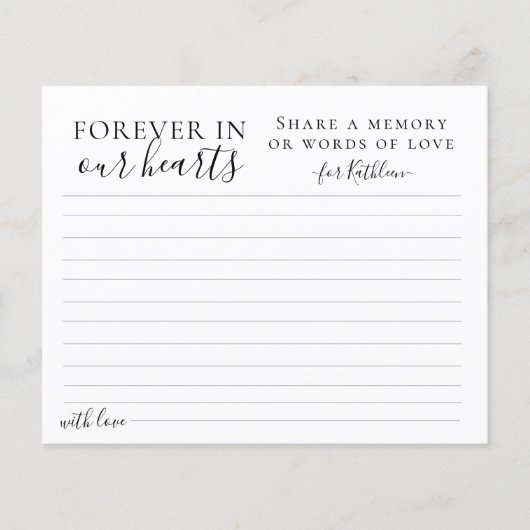 Budget Deel een Memory Attendance Card (Voorkant)