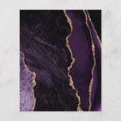 Budget Deep Purple Gold Agate Trouw Uitnodiging (Achterkant)