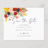 Budget Deep Red Blue Teal Kaneel Bewaar de datum (Voorkant)