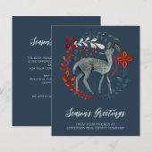 Budget Deer Wreater Nordic Business Holiday Card (Voorkant / Achterkant)