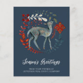 Budget Deer Wreater Nordic Business Holiday Card (Voorkant)