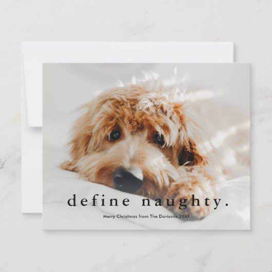 Budget Define Naughty Funny Pet Kerstmis Kaart (Voorkant)
