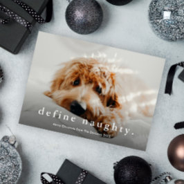 Budget Define Naughty Funny Pet Kerstmis Kaart