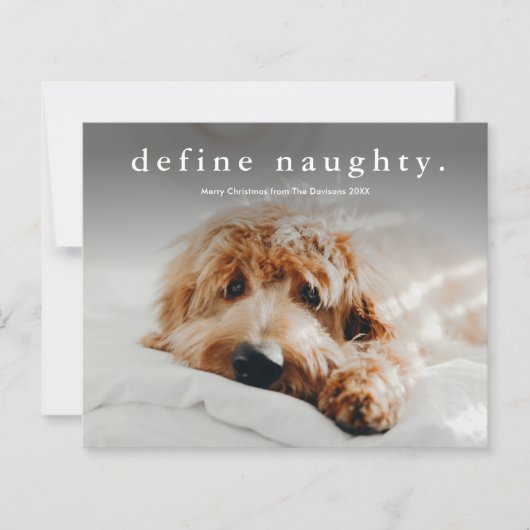 Budget Define Naughty Funny Pet Kerstmis Kaart (Voorkant)