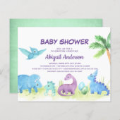 Budget deinosaur Cute Baby shower (Voorkant / Achterkant)