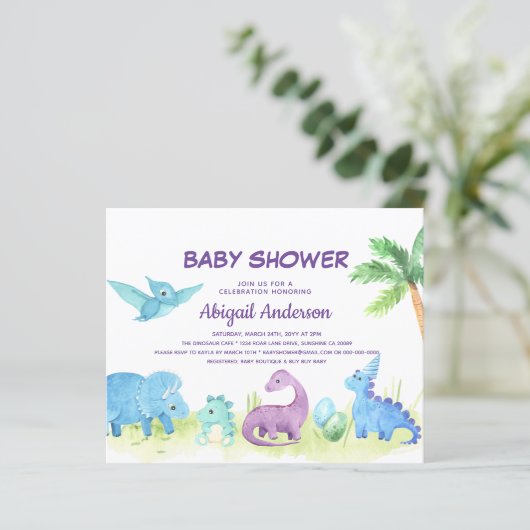 Budget deinosaur Cute Baby shower (Staand voorkant)