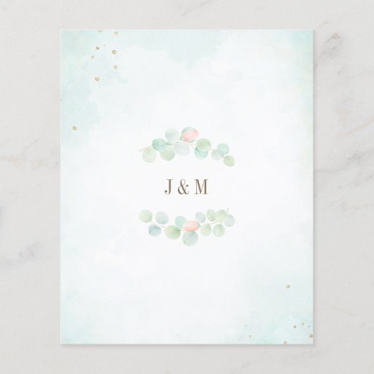 Budget Delicate Floral Wedding Uitnodiging Flyer (Achterkant)