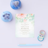 Budget Delicate Floral Wedding Uitnodiging Flyer (Enkel)