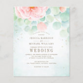 Budget Delicate Floral Wedding Uitnodiging Flyer (Voorkant)