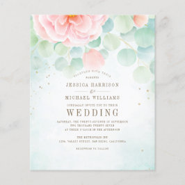 Budget Delicate Floral Wedding Uitnodiging Flyer