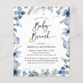 Budget Delicate Wildflower Baby Brunch Uitnodiging (Voorkant)