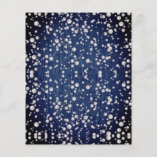 BUDGET Denim Diamonds Parels Blauw Paar Douche Flyer (Achterkant)