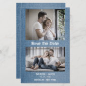 Budget Denim Texture Trendy Engaged Romantic Foto (Voorkant / Achterkant)