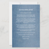 Budget Denim Texture Trendy Engaged Romantic Foto (Achterkant)