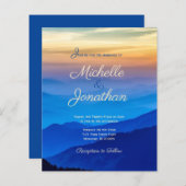 Budget Destination Wedding Sunset Uitnodiging (Voorkant / Achterkant)