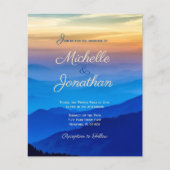 Budget Destination Wedding Sunset Uitnodiging (Voorkant)