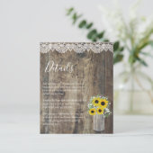 BUDGET Details Bijlage Rustieke Zonnebloem Bruilof (Staand voorkant)