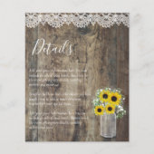 BUDGET Details Bijlage Rustieke Zonnebloem Bruilof (Voorkant)