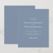 Budget Deusty Blue Ampersand Wedding Invitation (Voorkant / Achterkant)