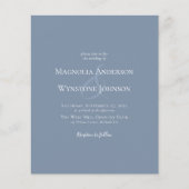 Budget Deusty Blue Ampersand Wedding Invitation (Voorkant)