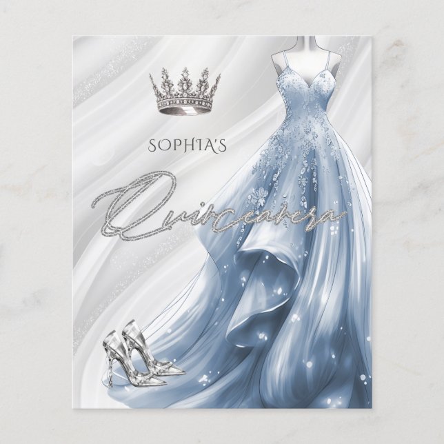 Budget Deusty Blue Dress Quinceañera (Voorkant)
