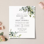 Budget Deusty Blue Greenery Wedding<br><div class="desc">Dit elegante collectie is voorzien van gemengde groenbladeren van de waterverf in combinatie met een klastig serif en een delicaat sans lettertype in zwart,  met een monogram op de achterzijde. Overeenkomende objecten beschikbaar.</div>