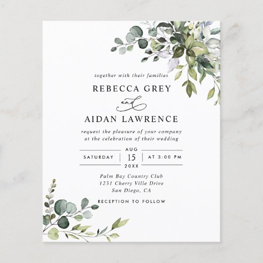 Budget Deusty Blue Greenery Wedding (Voorkant)