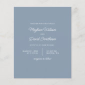 Budget Deusty Blue Modern Wedding Invitation (Voorkant)