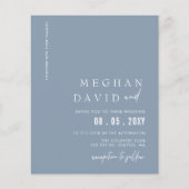 Budget Deusty Blue Modern Wedding Invitation (Voorkant)