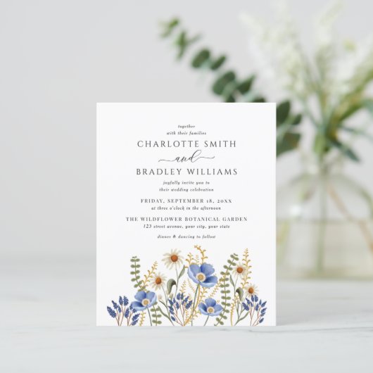 Budget Deusty Blue Wildflower Weddenation (Staand voorkant)