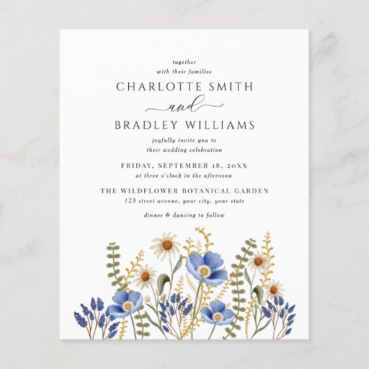 Budget Deusty Blue Wildflower Weddenation (Voorkant)